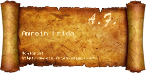 Amrein Frida névjegykártya